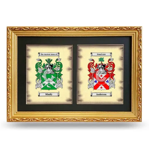 Double Coat of Arms Framed - Gold