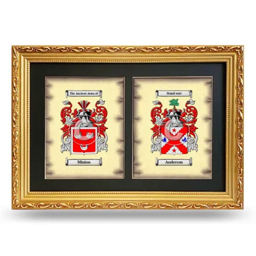 Double Coat of Arms Framed - Gold