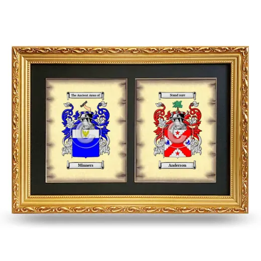 Double Coat of Arms Framed - Gold
