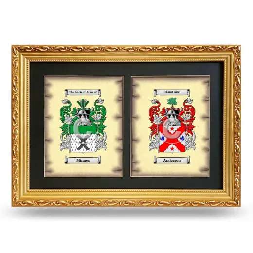 Double Coat of Arms Framed - Gold