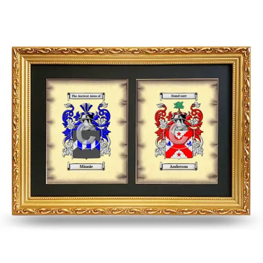 Double Coat of Arms Framed - Gold