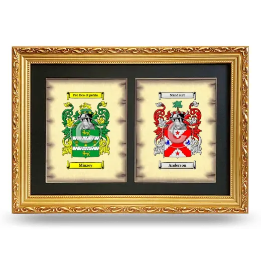 Double Coat of Arms Framed - Gold