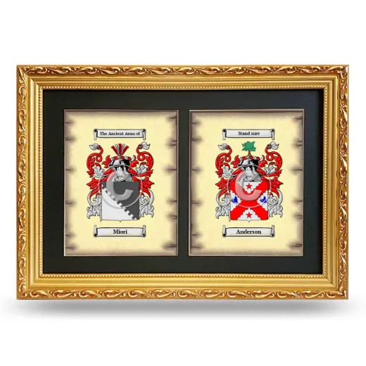 Double Coat of Arms Framed - Gold