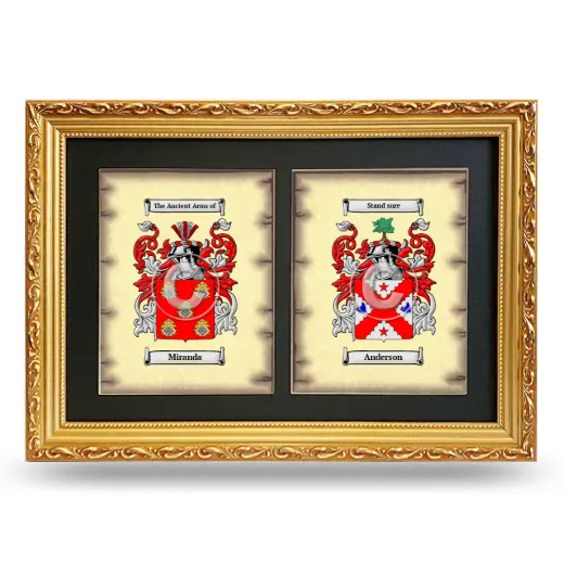 Double Coat of Arms Framed - Gold