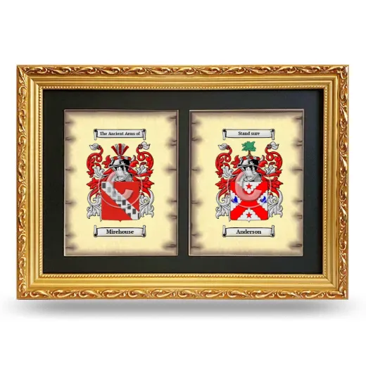 Double Coat of Arms Framed - Gold