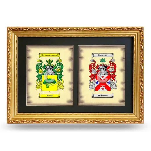 Double Coat of Arms Framed - Gold