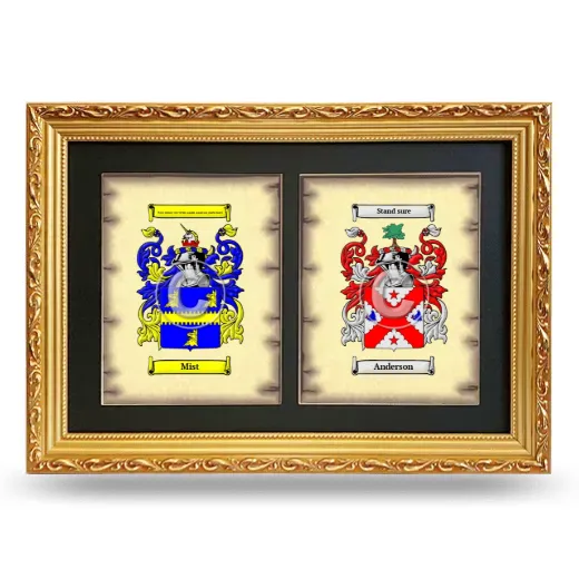 Double Coat of Arms Framed - Gold