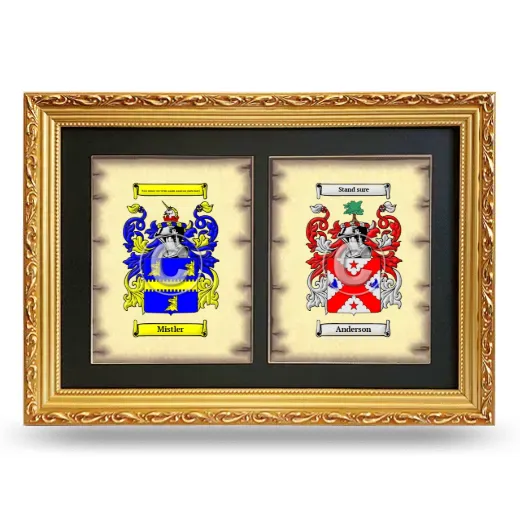 Double Coat of Arms Framed - Gold