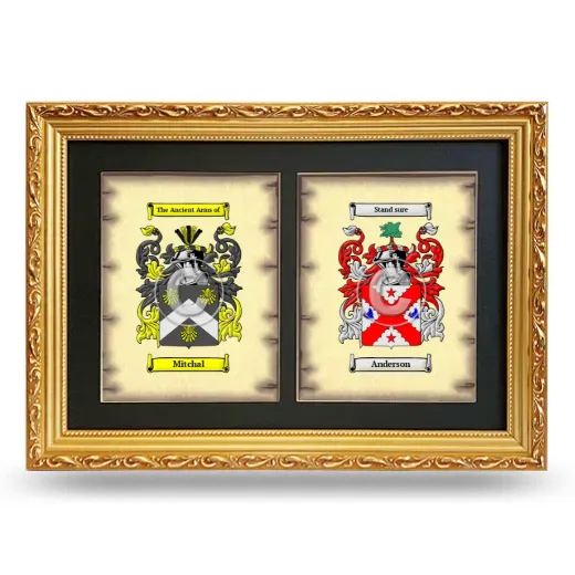 Double Coat of Arms Framed - Gold