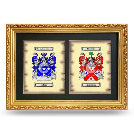 Double Coat of Arms Framed - Gold