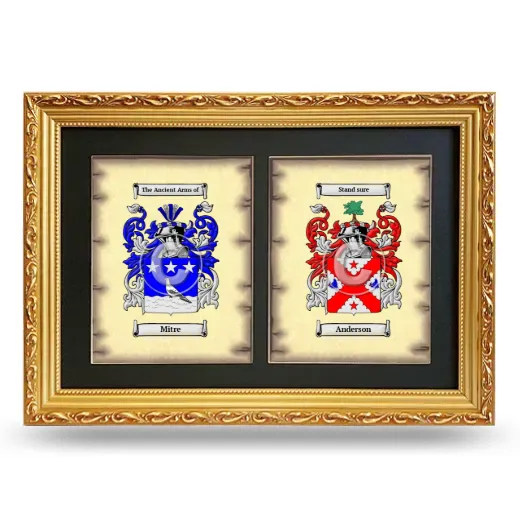 Double Coat of Arms Framed - Gold