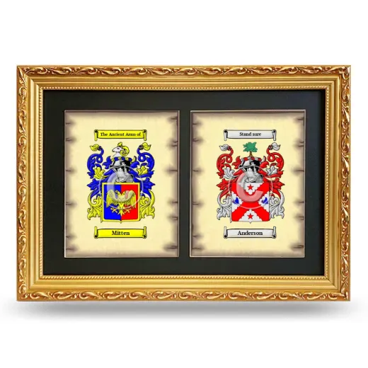 Double Coat of Arms Framed - Gold