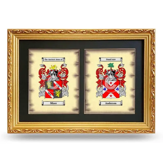 Double Coat of Arms Framed - Gold