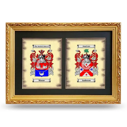 Double Coat of Arms Framed - Gold