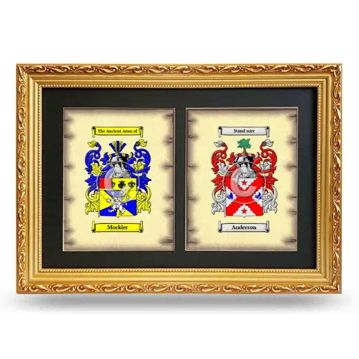 Double Coat of Arms Framed - Gold