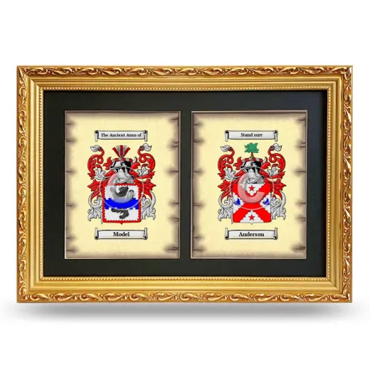 Double Coat of Arms Framed - Gold
