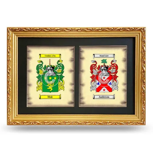 Double Coat of Arms Framed - Gold