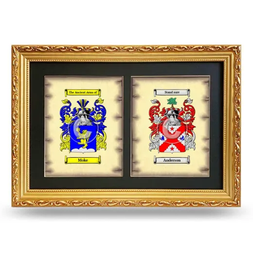 Double Coat of Arms Framed - Gold