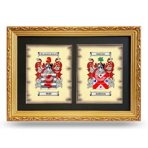 Double Coat of Arms Framed - Gold