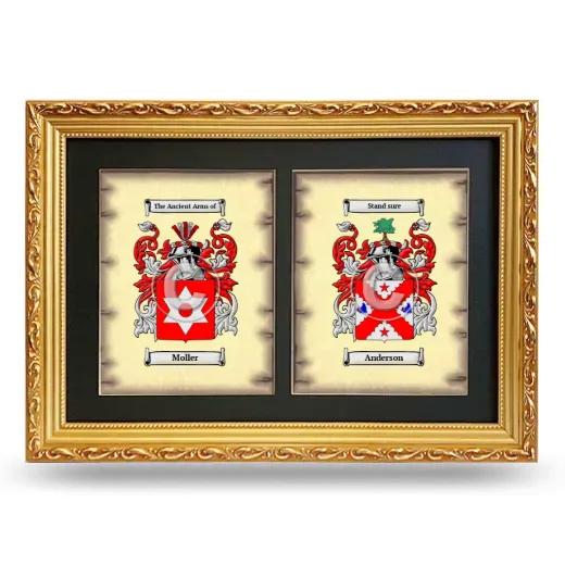 Double Coat of Arms Framed - Gold