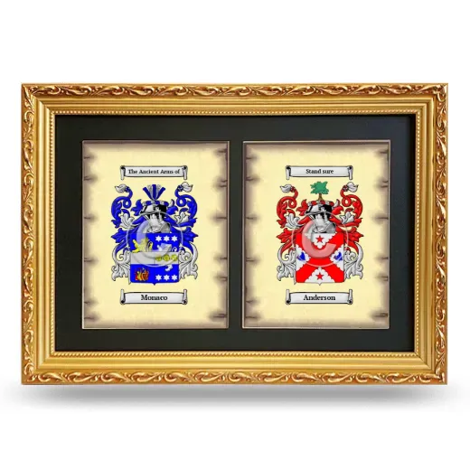 Double Coat of Arms Framed - Gold
