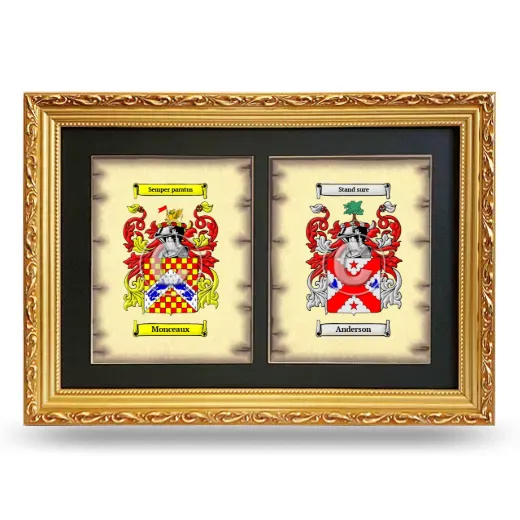 Double Coat of Arms Framed - Gold