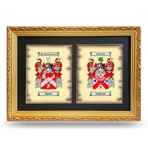 Double Coat of Arms Framed - Gold