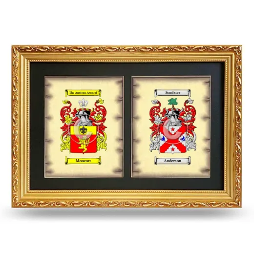 Double Coat of Arms Framed - Gold