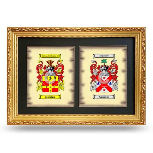Double Coat of Arms Framed - Gold