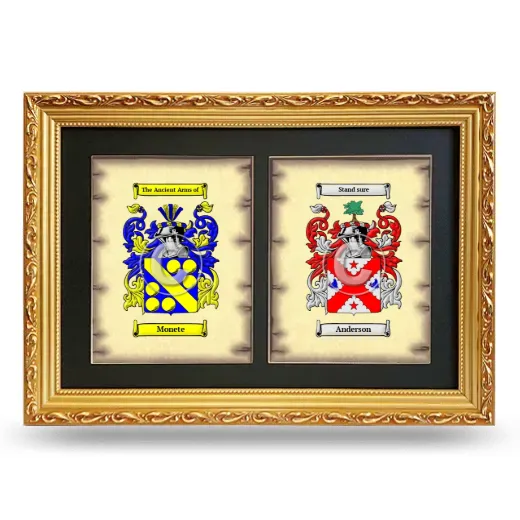 Double Coat of Arms Framed - Gold
