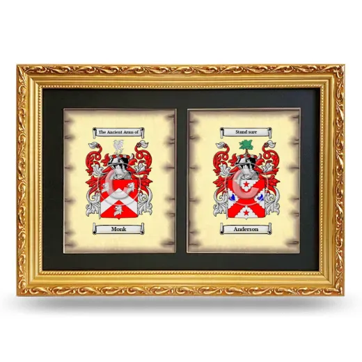 Double Coat of Arms Framed - Gold