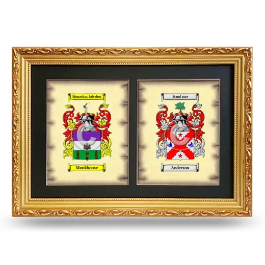 Double Coat of Arms Framed - Gold