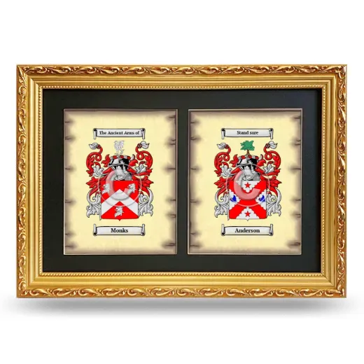 Double Coat of Arms Framed - Gold