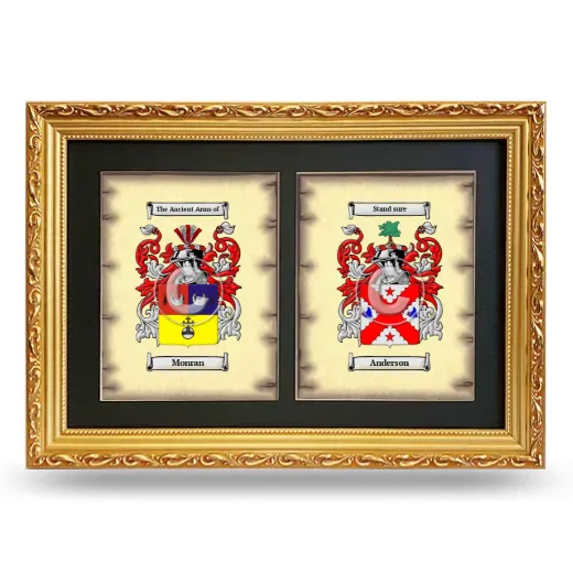 Double Coat of Arms Framed - Gold