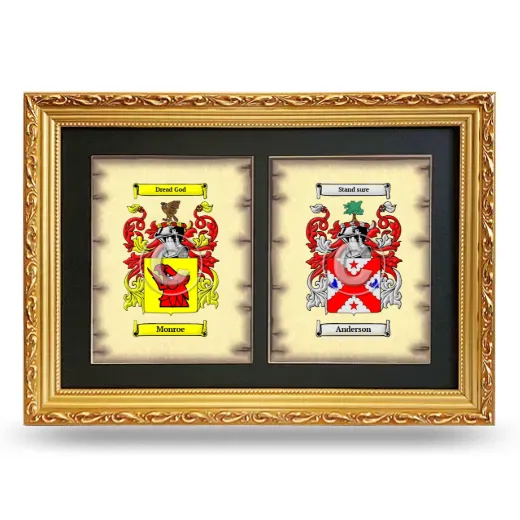 Double Coat of Arms Framed - Gold