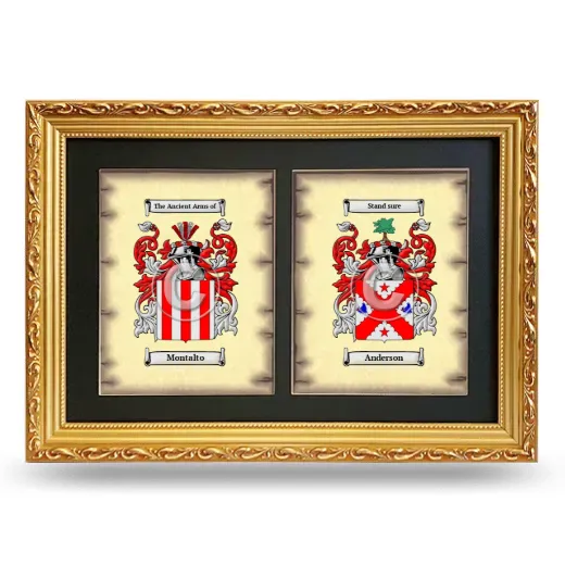 Double Coat of Arms Framed - Gold