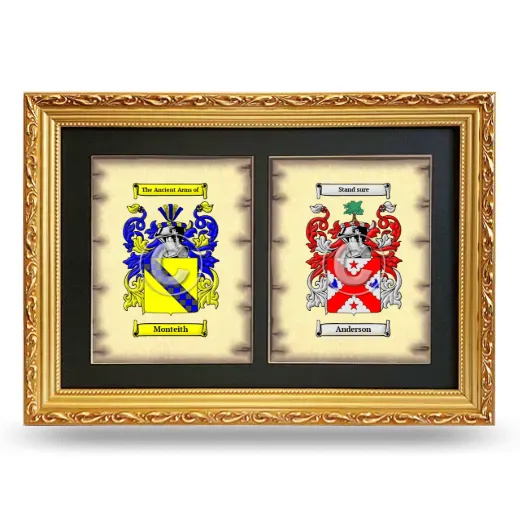 Double Coat of Arms Framed - Gold