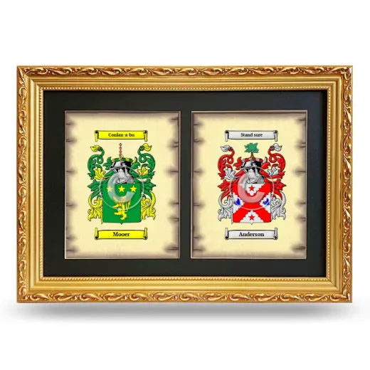 Double Coat of Arms Framed - Gold