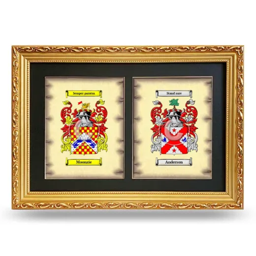 Double Coat of Arms Framed - Gold
