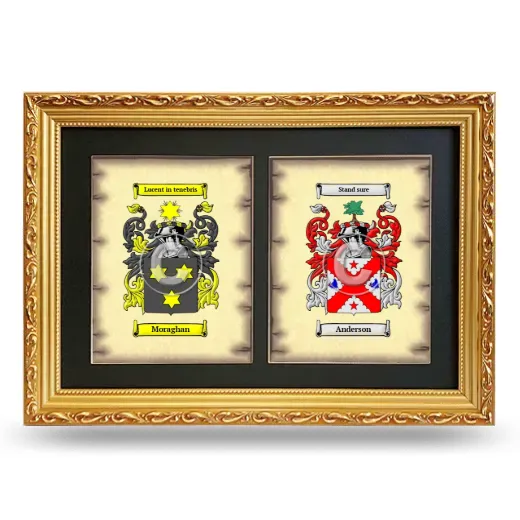 Double Coat of Arms Framed - Gold