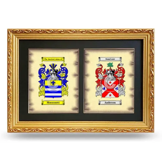 Double Coat of Arms Framed - Gold