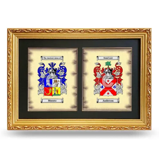Double Coat of Arms Framed - Gold