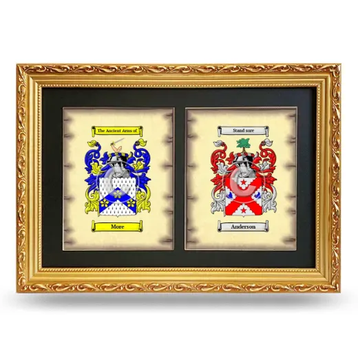 Double Coat of Arms Framed - Gold
