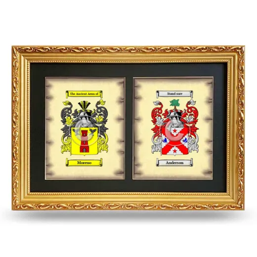 Double Coat of Arms Framed - Gold