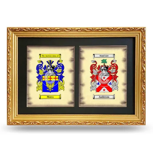 Double Coat of Arms Framed - Gold