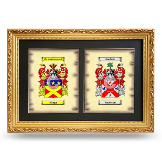 Double Coat of Arms Framed - Gold