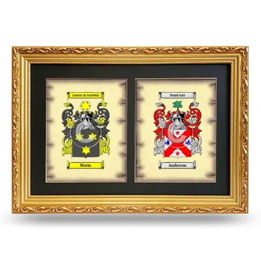 Double Coat of Arms Framed - Gold