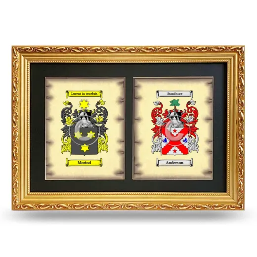 Double Coat of Arms Framed - Gold
