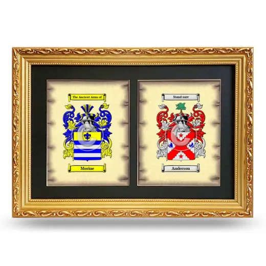 Double Coat of Arms Framed - Gold