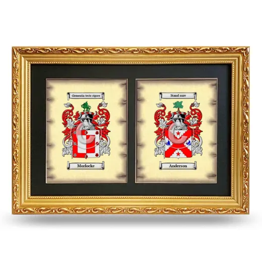 Double Coat of Arms Framed - Gold